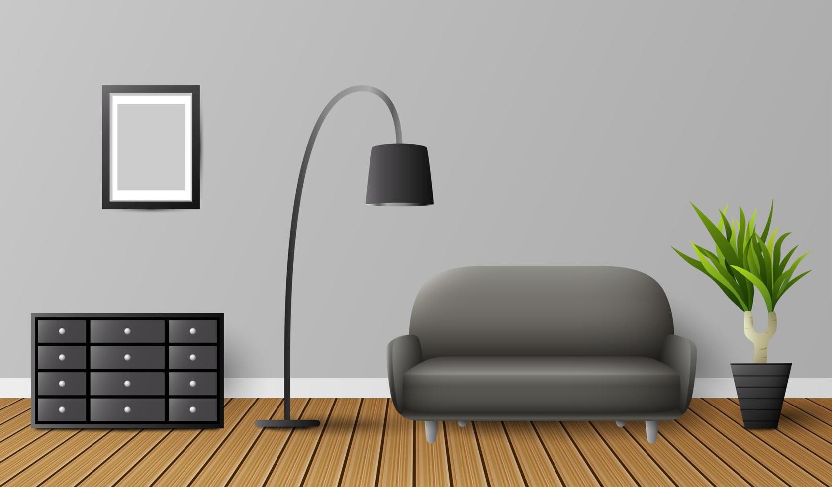 Modern living room interior vector