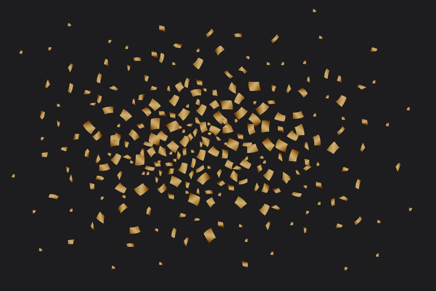 Golden confetti luxury festive on black background vector