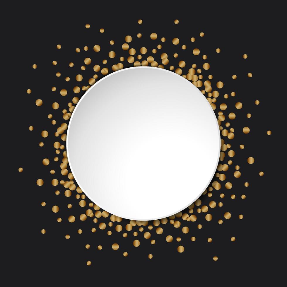 Golden confetti luxury festive on black background vector