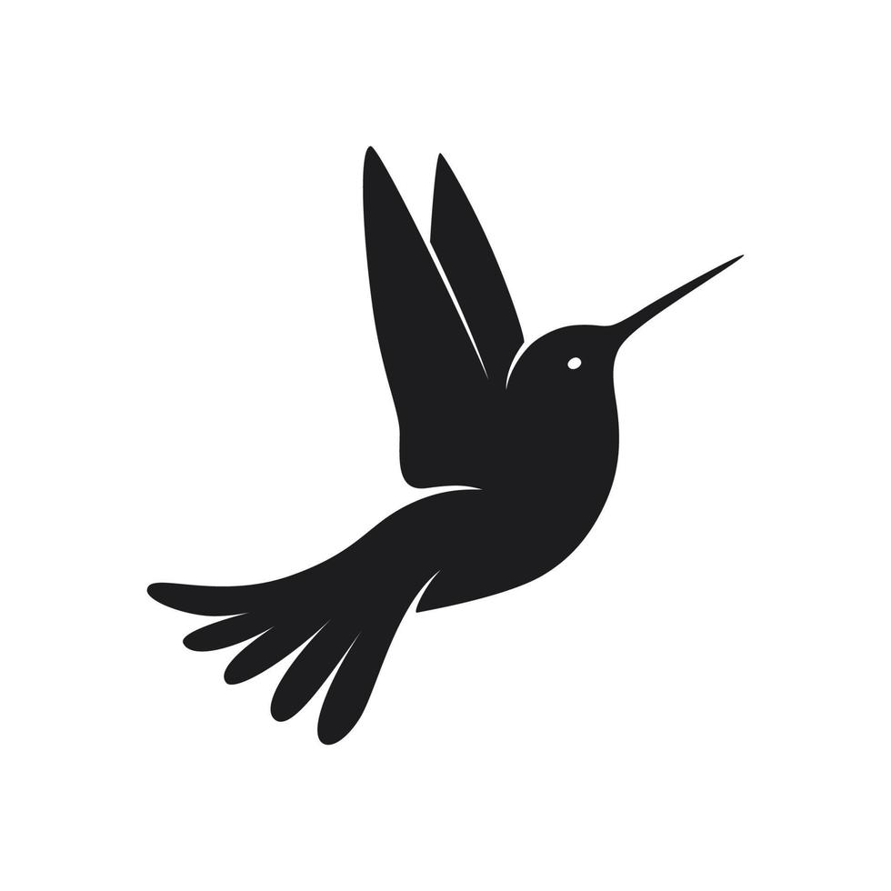 Vector illustration of humming bird silhouette