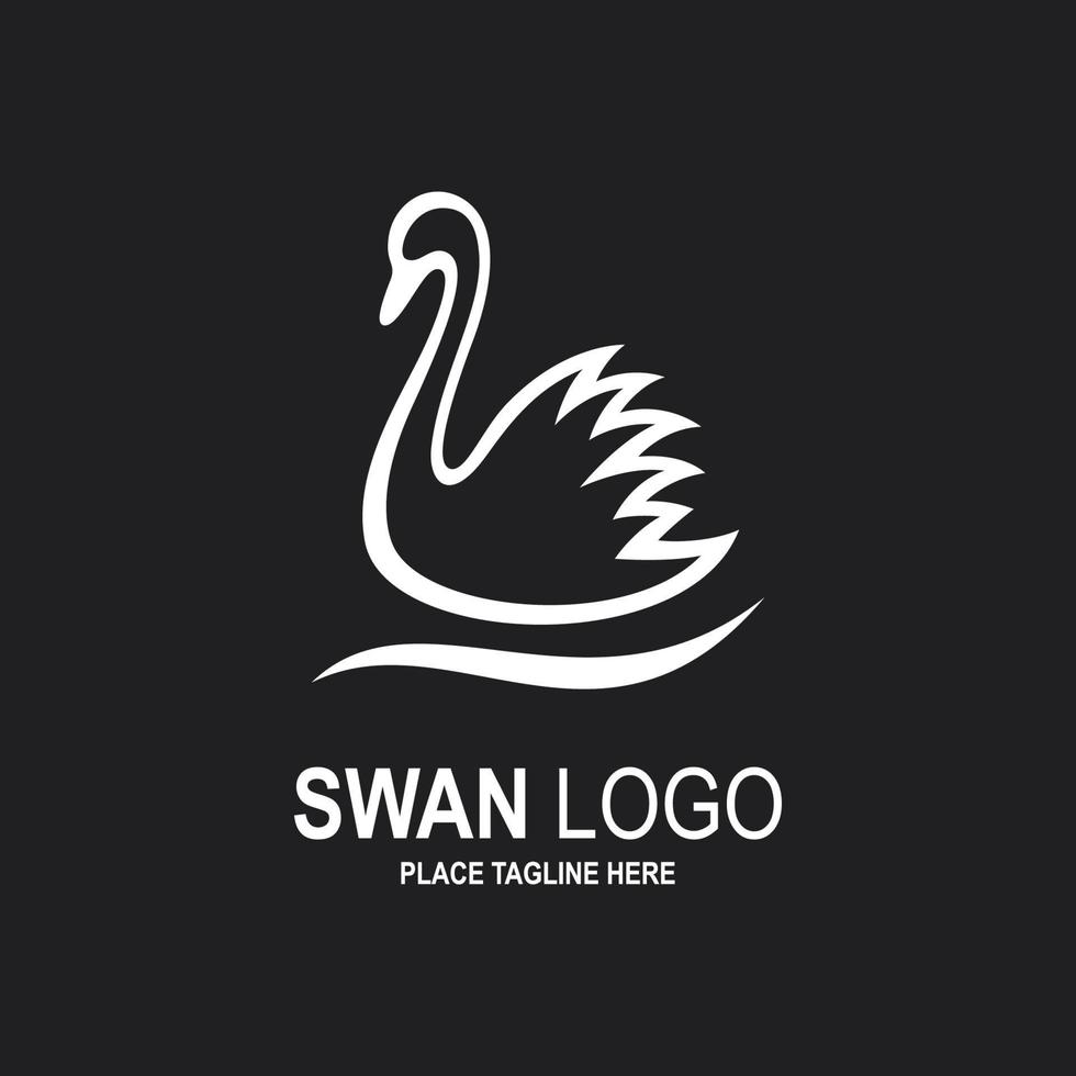 Swan icon and logo. vector illustration