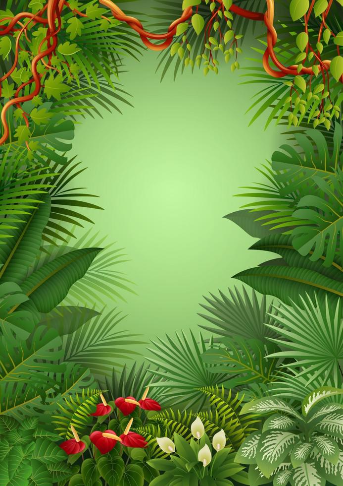 ilustración vectorial de fondo de la selva tropical vector