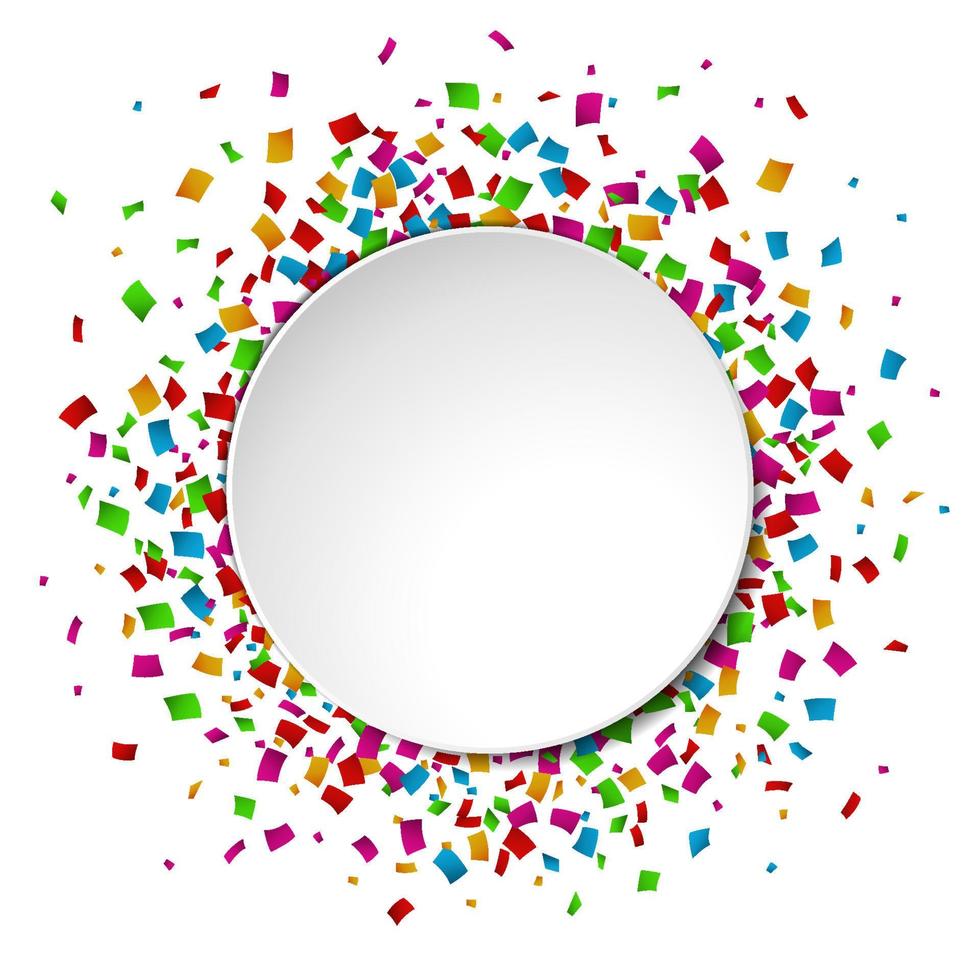 Confetti seamless bright round frame colorful for celebration vector