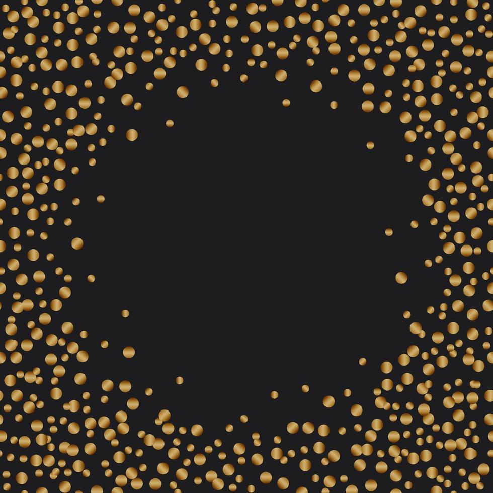 Golden confetti luxury festive on black background vector