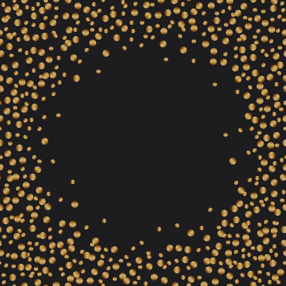 Golden confetti luxury festive on black background vector