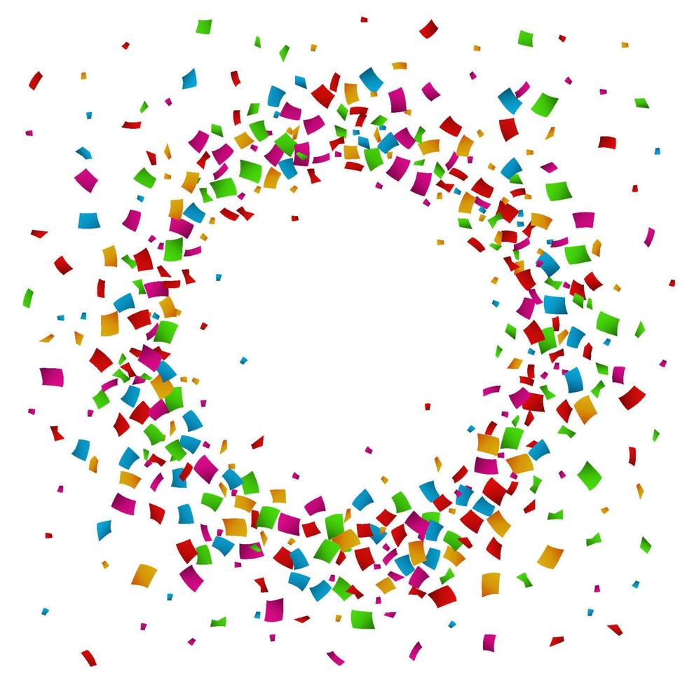 Confetti seamless bright round frame colorful for celebration vector