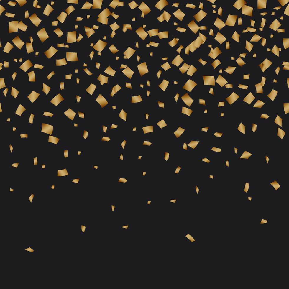 Golden confetti luxury festive on black background vector