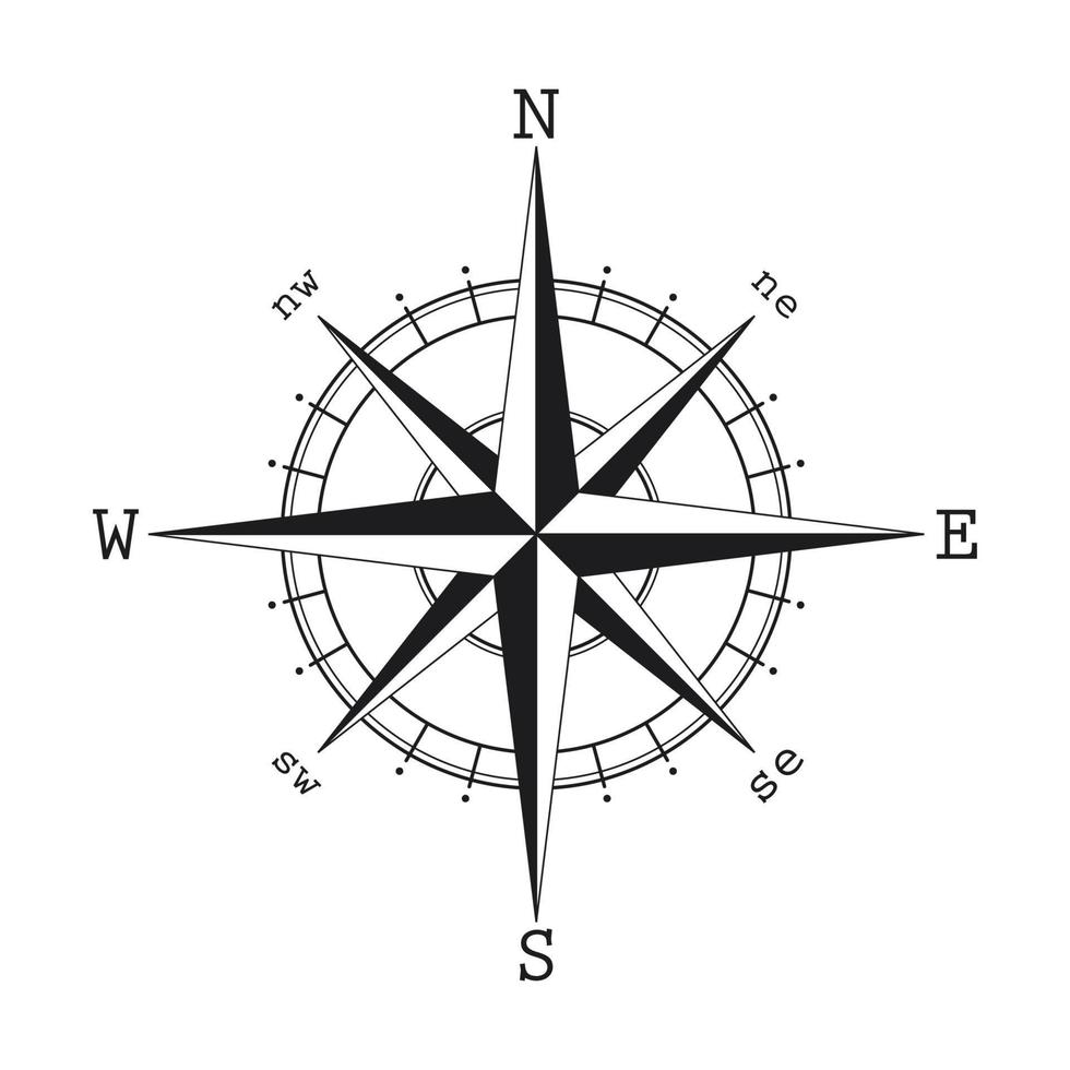 Compass gray simple flat icon vector
