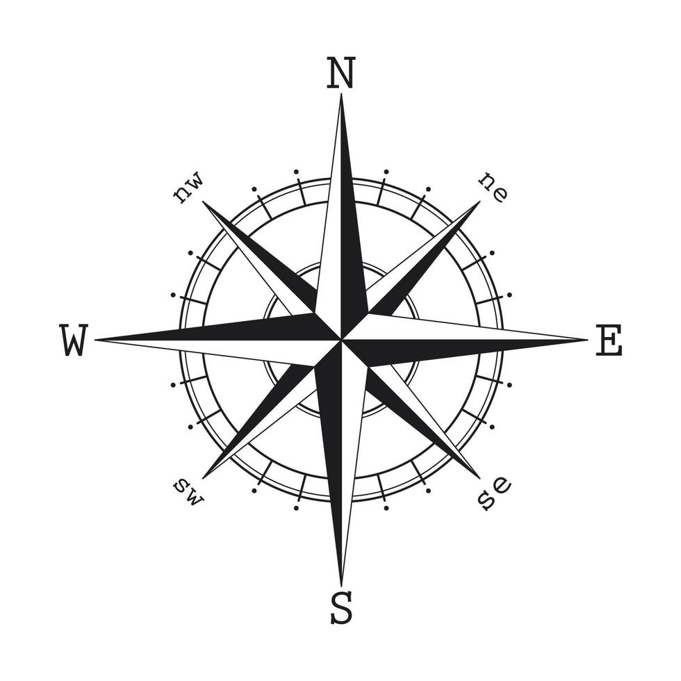 Compass gray simple flat icon vector