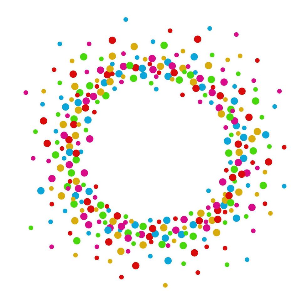 Confetti seamless bright round frame colorful for celebration vector