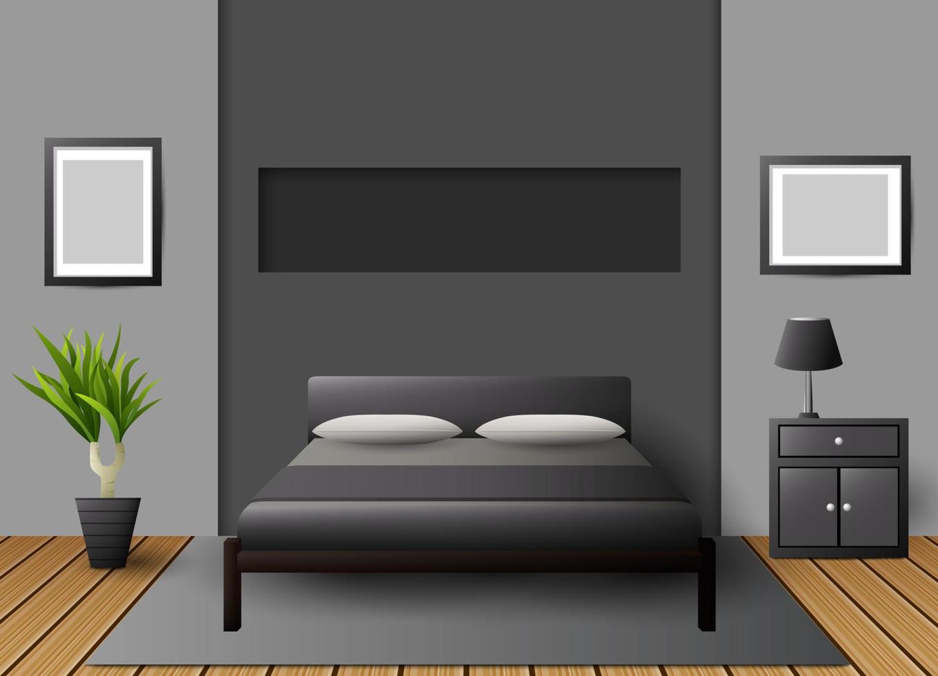 Modern interior bedroom vector
