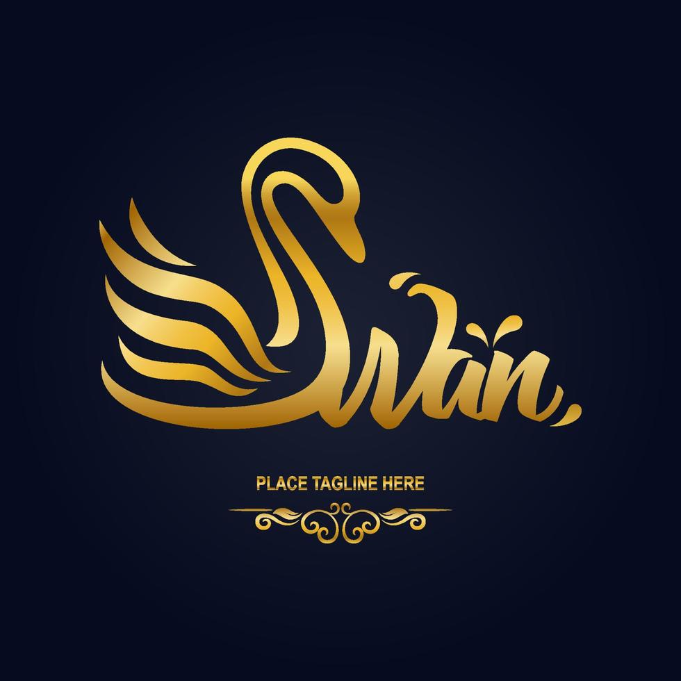 Swan icon and logo. vector illustration