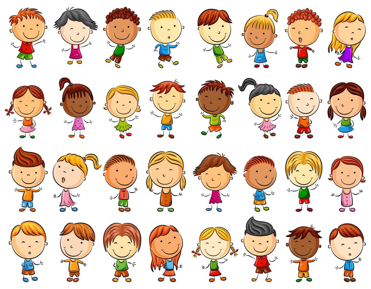 Vector illustration of Happy kids cartoon collection