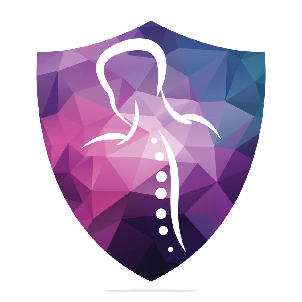 Chiropractic Logo Design Vector illustration. Human backbone Pain Logo. Spine care logo.