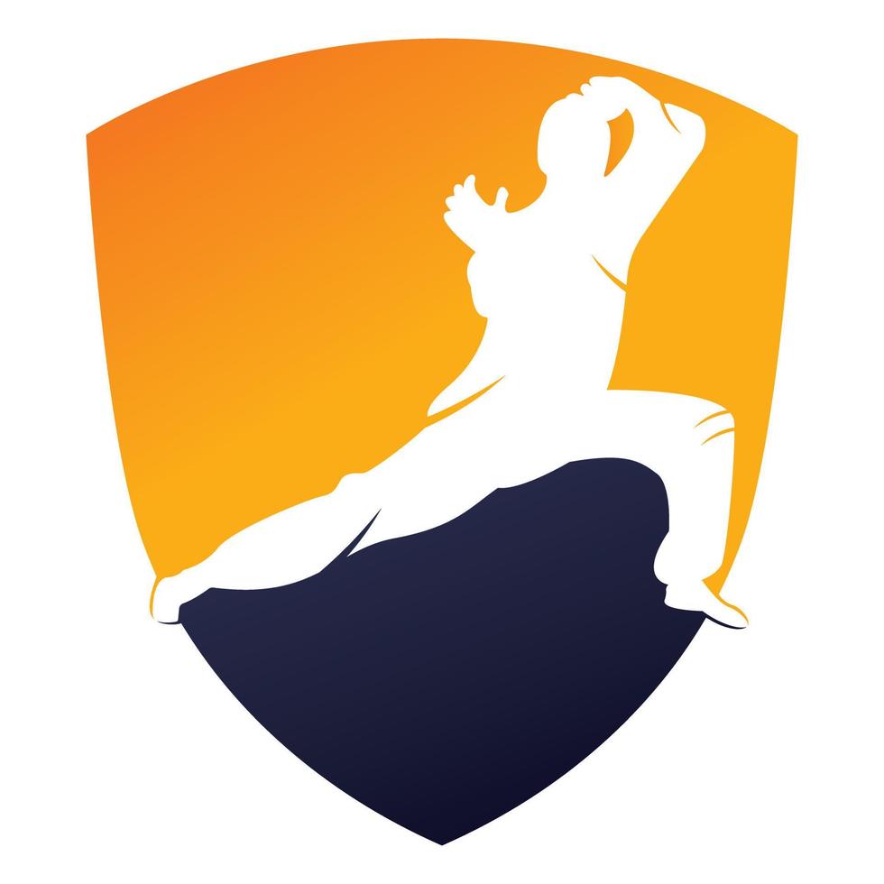 Karate sports logo. martial art silhouette vector, fight sport logo design. vector