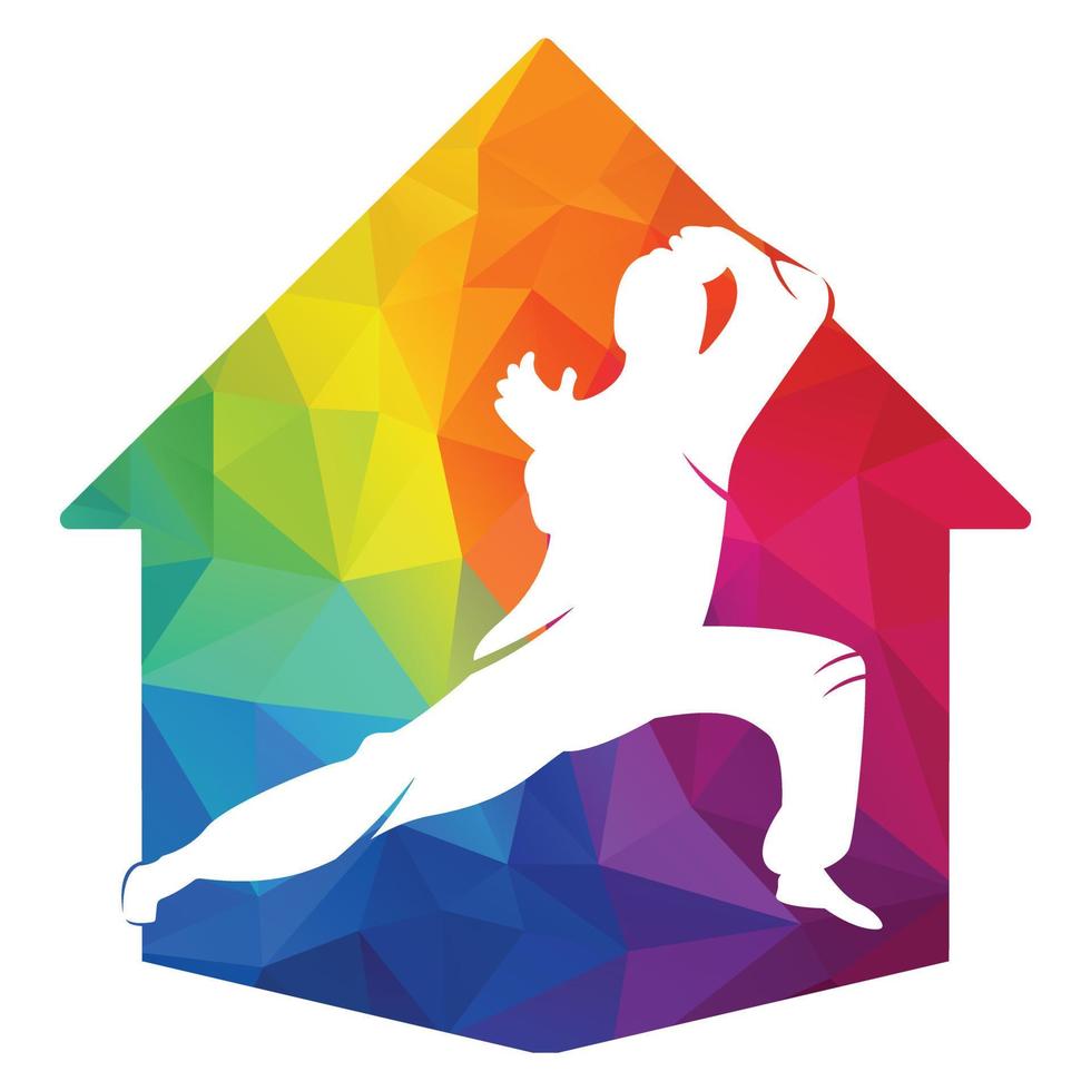 Kung Fu home school. Karate sport martial art silhouette vector. vector