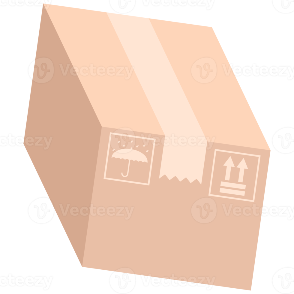 cardboard packaging box with fragile symbol boxing day png