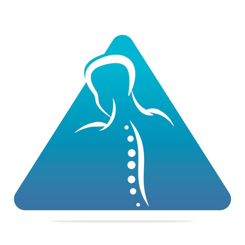 ilustración vectorial de diseño de logotipo quiropráctico. logotipo de dolor de columna humana. logotipo de cuidado de la columna vertebral. vector
