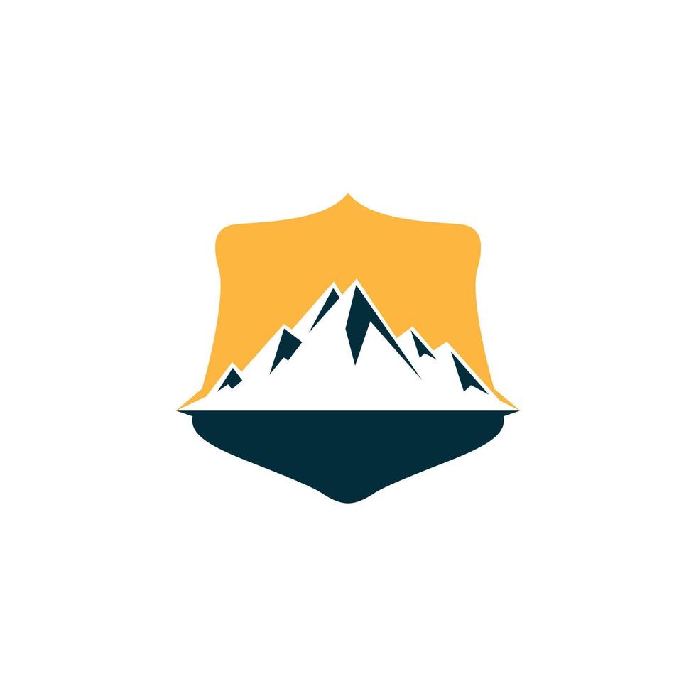 vector de logotipo de montaña. diseño de ilustraciones de montañas nevadas.