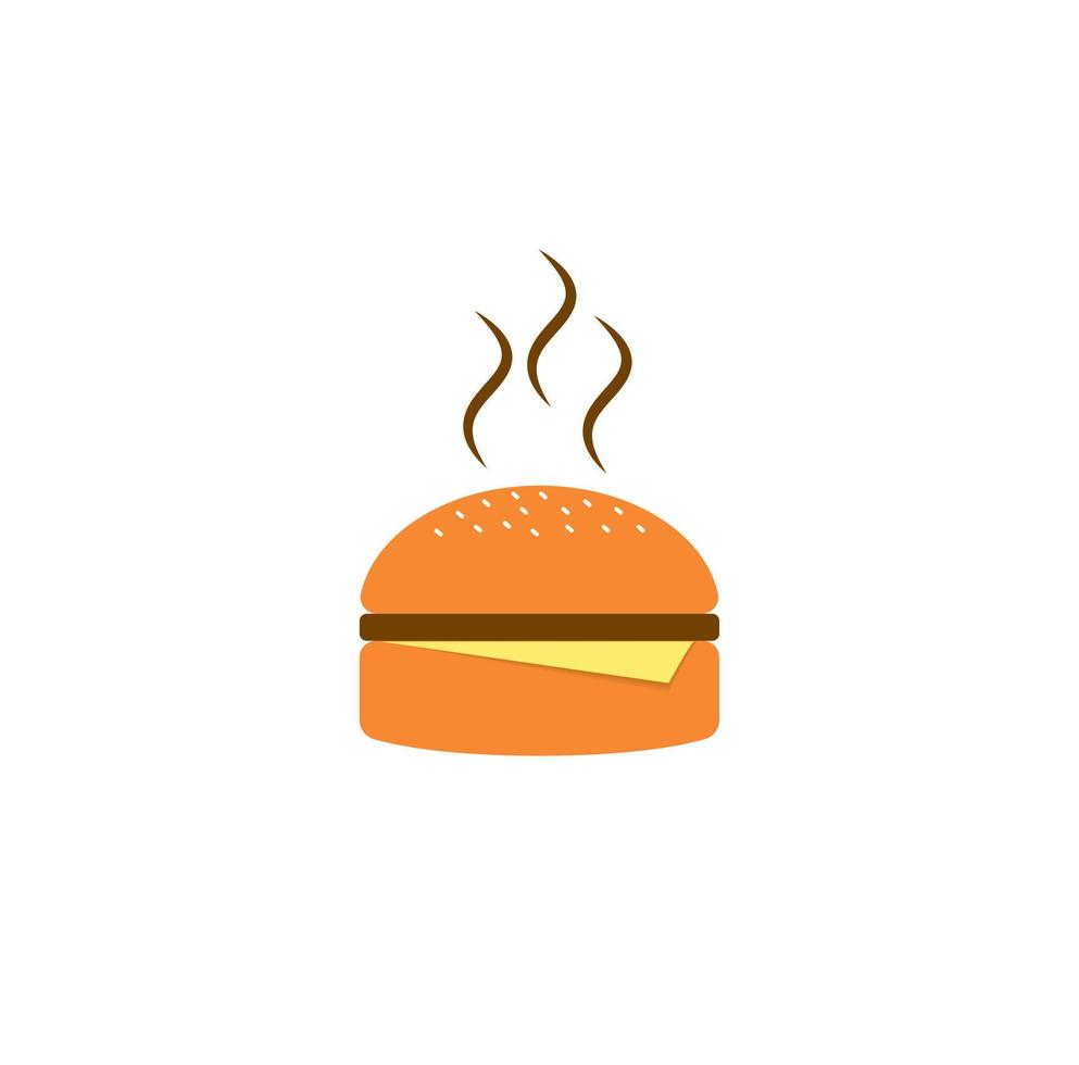 diseño de ilustración de vector de hamburguesa. concepto de hamburguesa caliente y picante.