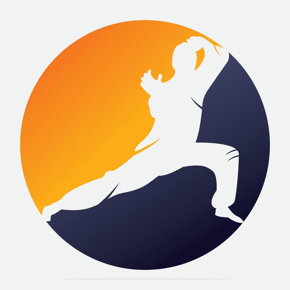 Karate sports logo. martial art silhouette vector, fight sport logo design. vector