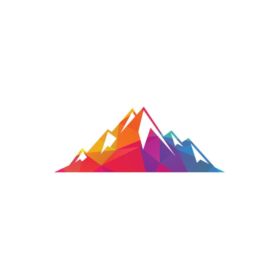 vector de logotipo de montaña. diseño de ilustraciones de montañas nevadas.