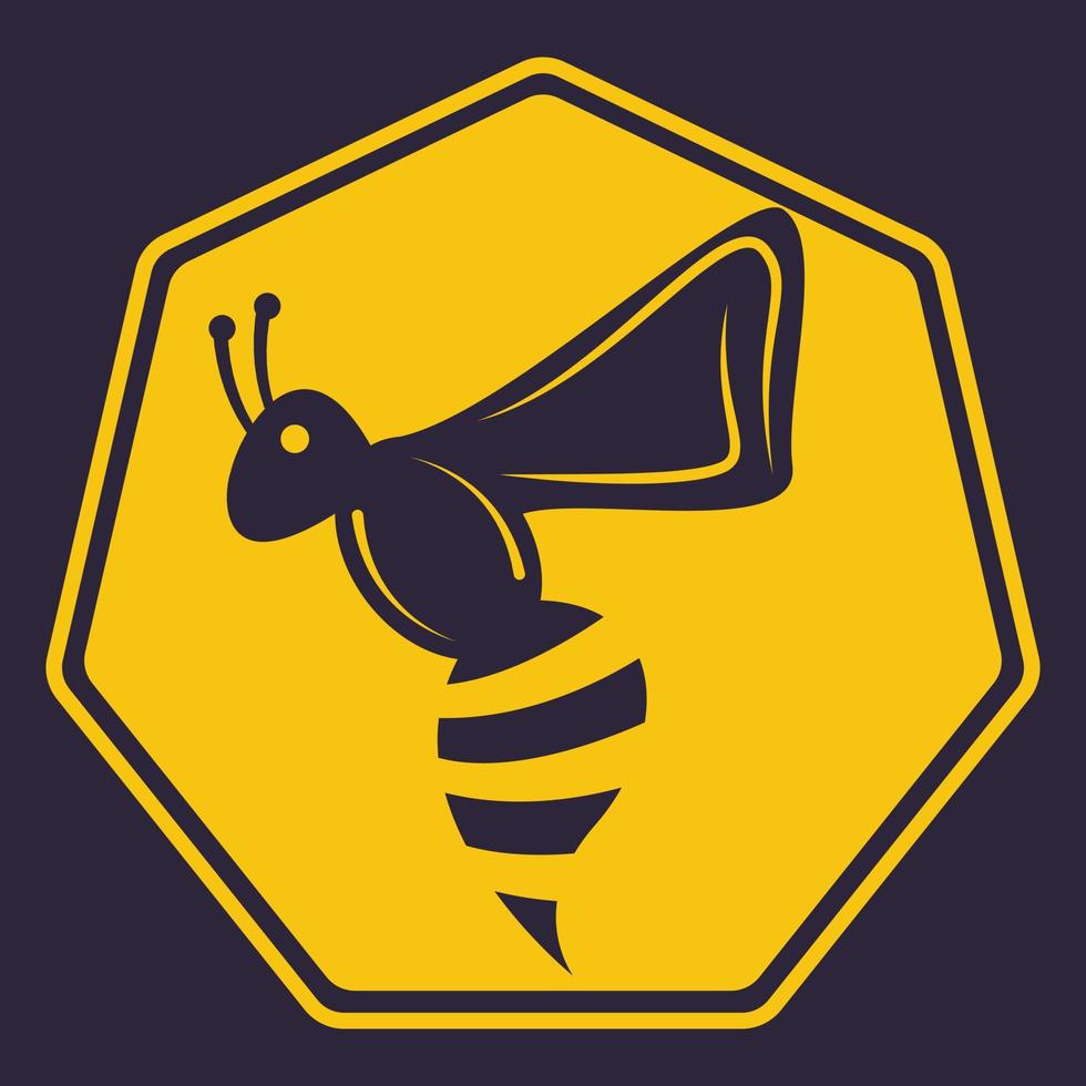 diseño de logotipo de abeja para paquete de miel. diseño de ilustración de icono de vector de plantilla de logotipo de abeja.