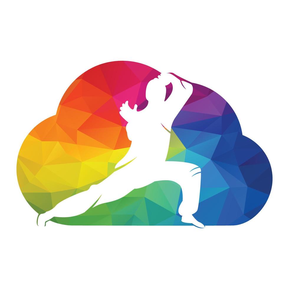 Karate sports logo. martial art silhouette vector, fight sport logo design. vector