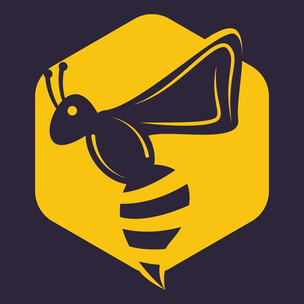 diseño de logotipo de abeja para paquete de miel. diseño de ilustración de icono de vector de plantilla de logotipo de abeja.