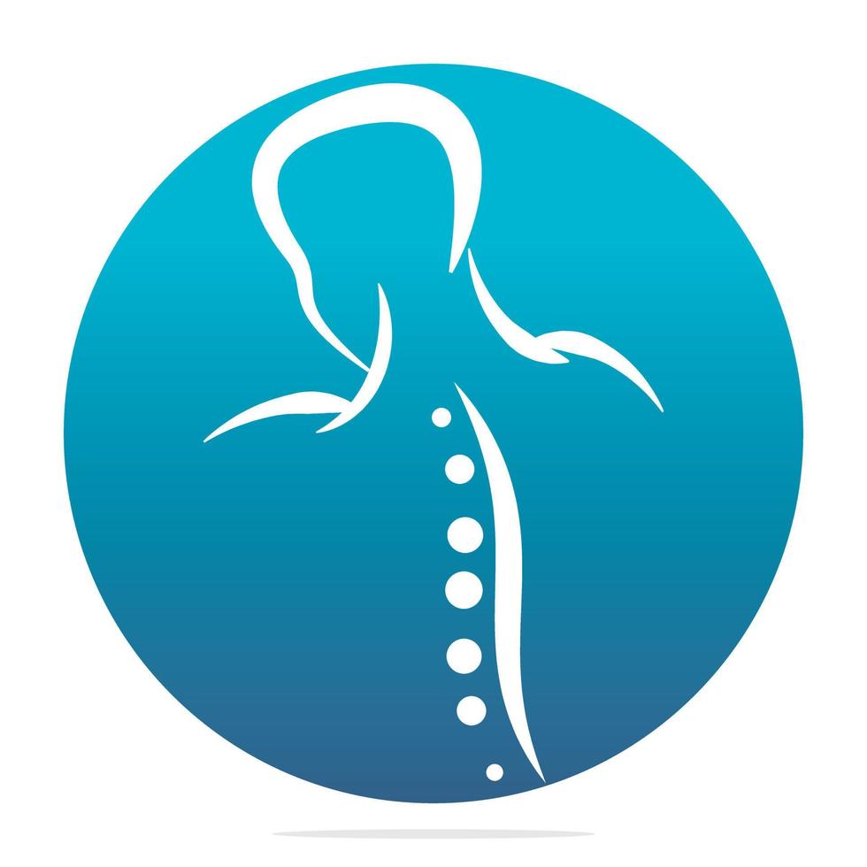 Chiropractic Logo Design Vector illustration. Human backbone Pain Logo. Spine care logo.