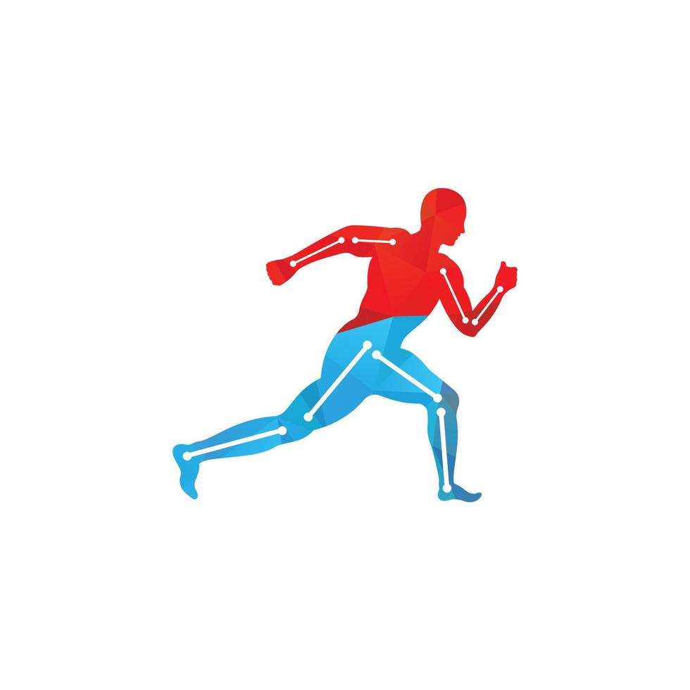 Physiotherapy treatment concept vector design. Human running Physiotherapy clinic logo.
