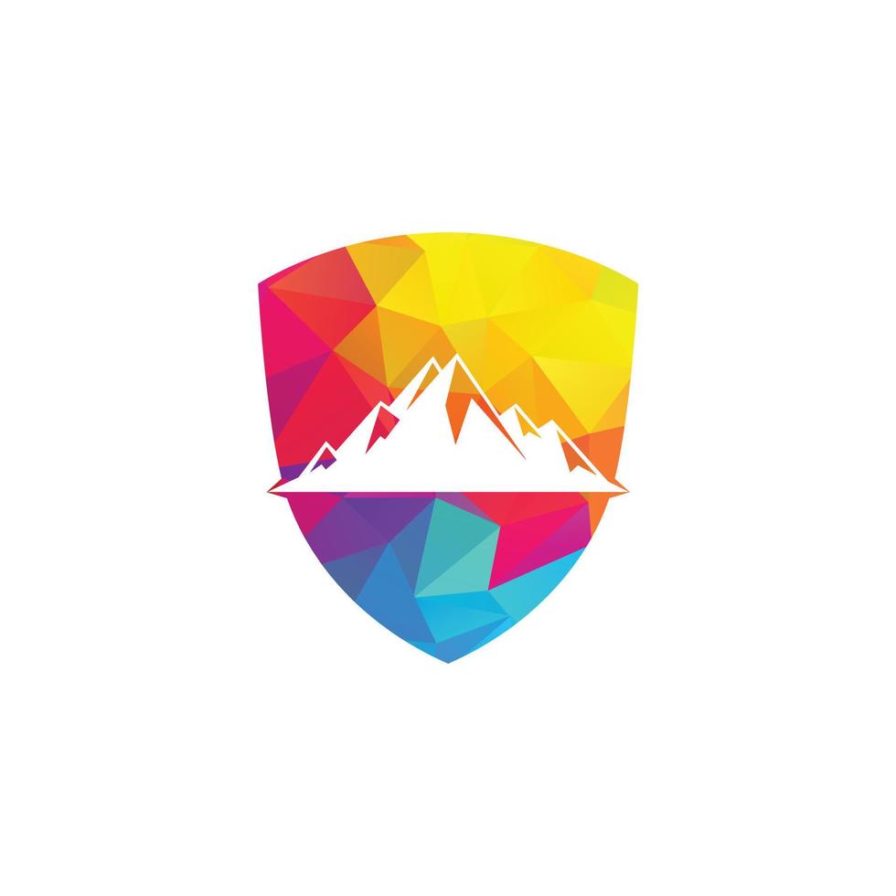 vector de logotipo de montaña. diseño de ilustraciones de montañas nevadas.