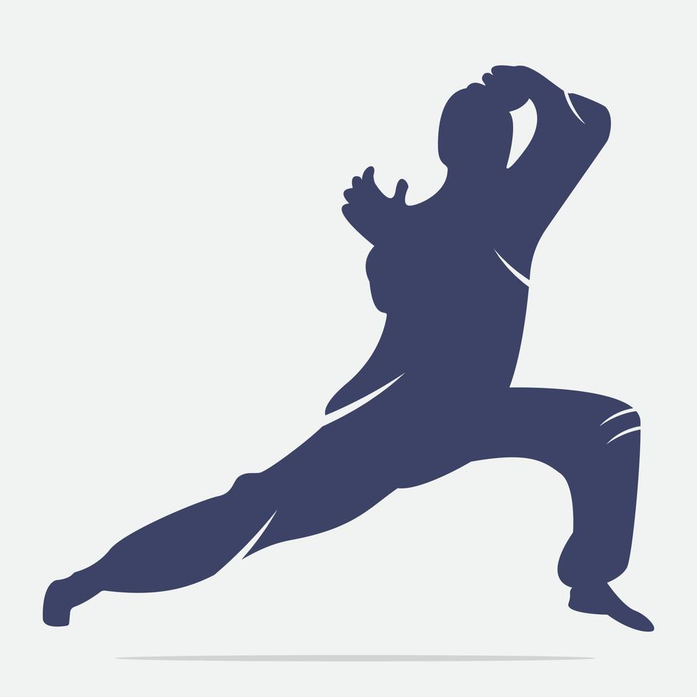 logo deportivo de karate. vector de silueta de arte marcial, diseño de logotipo deportivo de lucha.