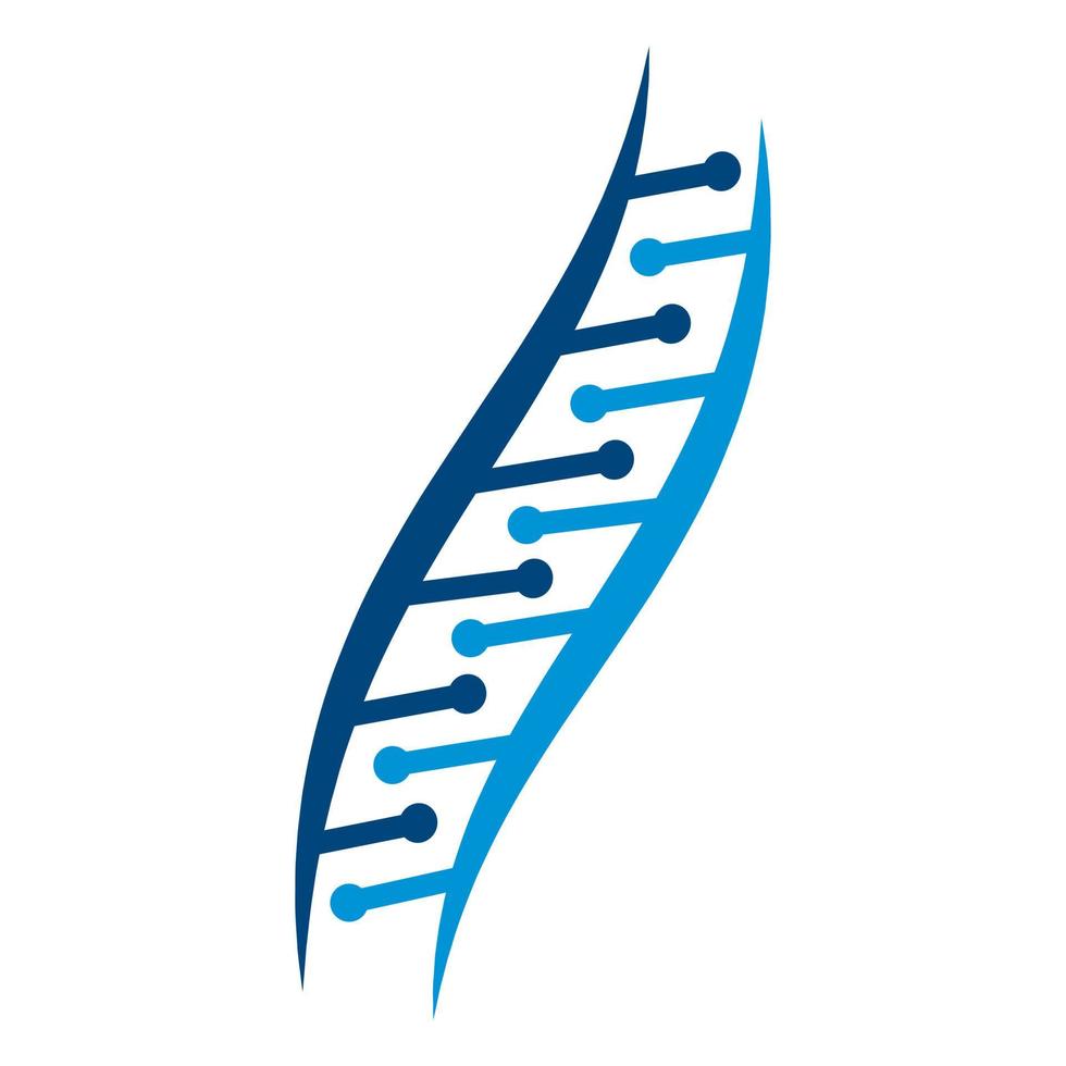 diseño del logotipo del vector de genética científica. análisis genético, investigación código biotecnológico adn. cromosoma del genoma biotecnológico.