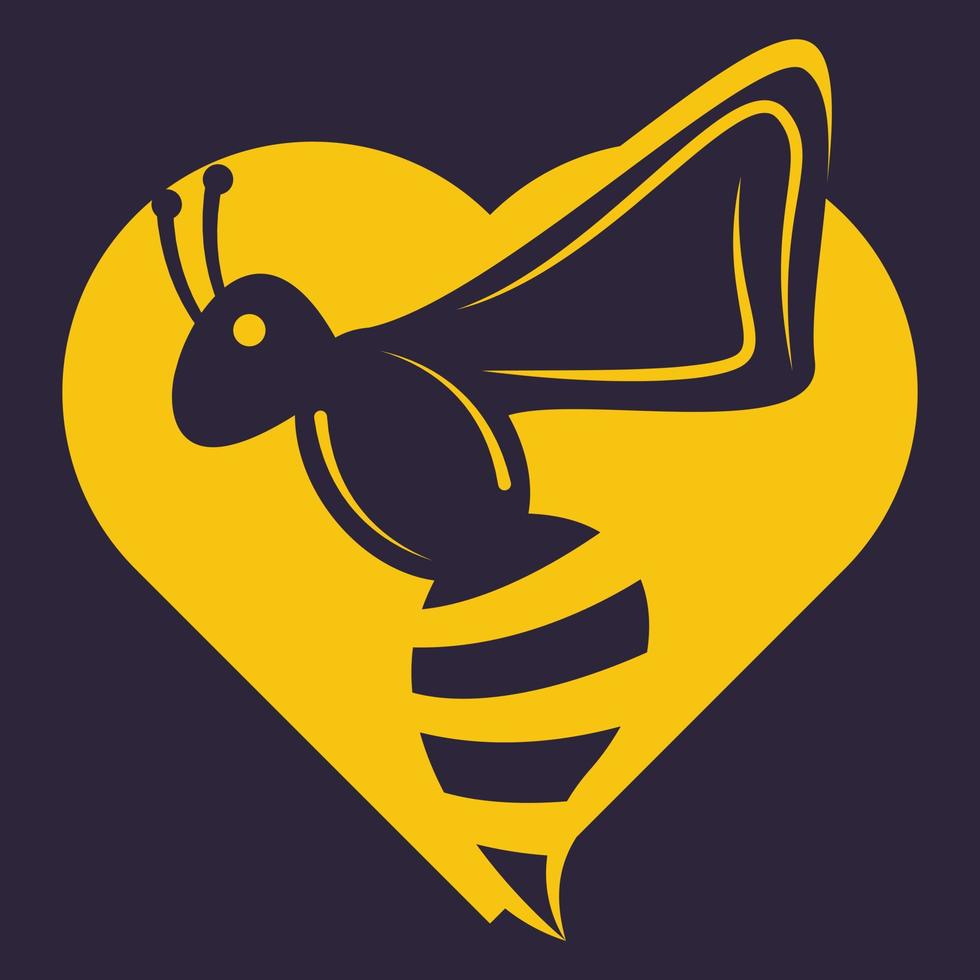 diseño de logotipo de abeja para paquete de miel. diseño de ilustración de icono de vector de plantilla de logotipo de abeja.