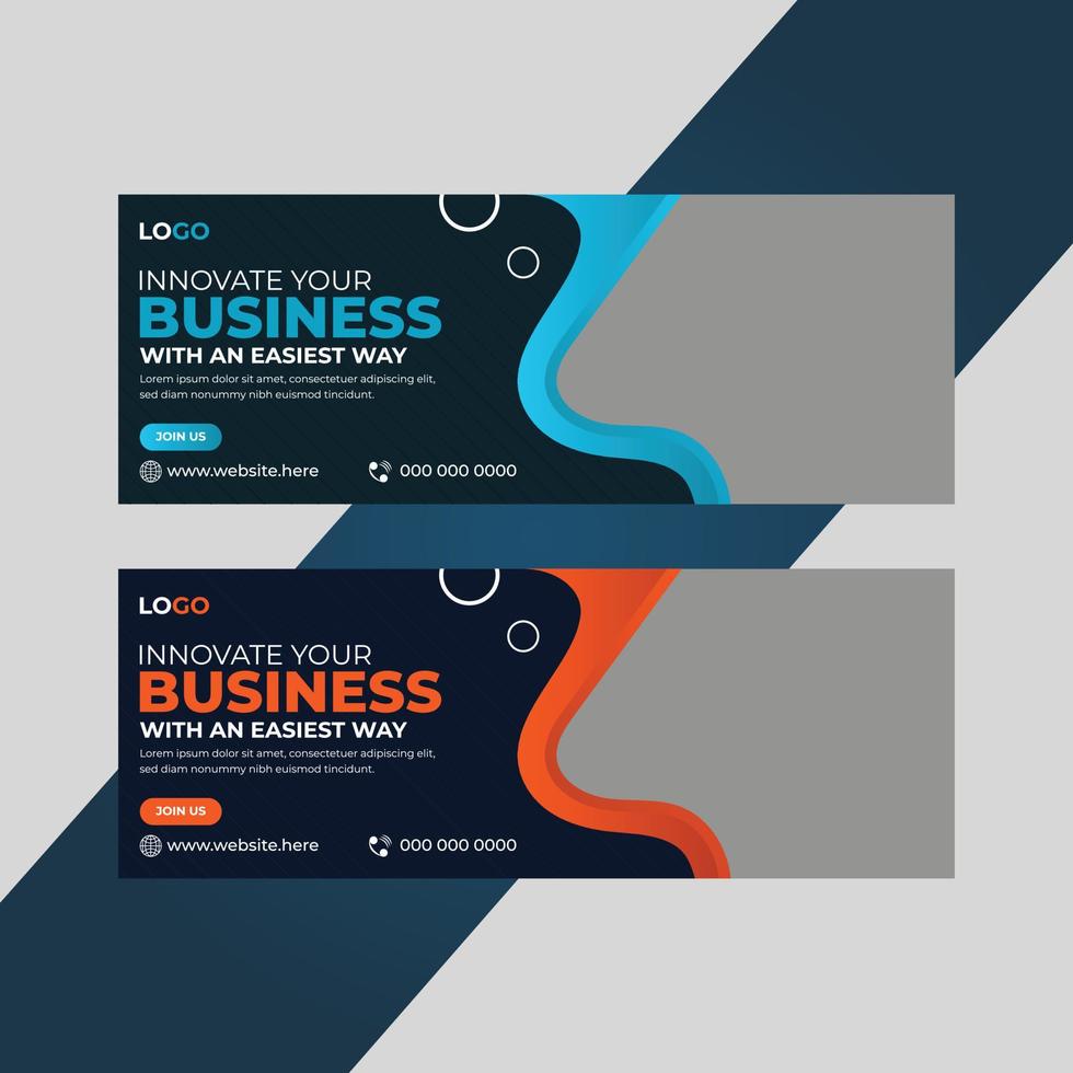 Modern social media cover banner design template vector