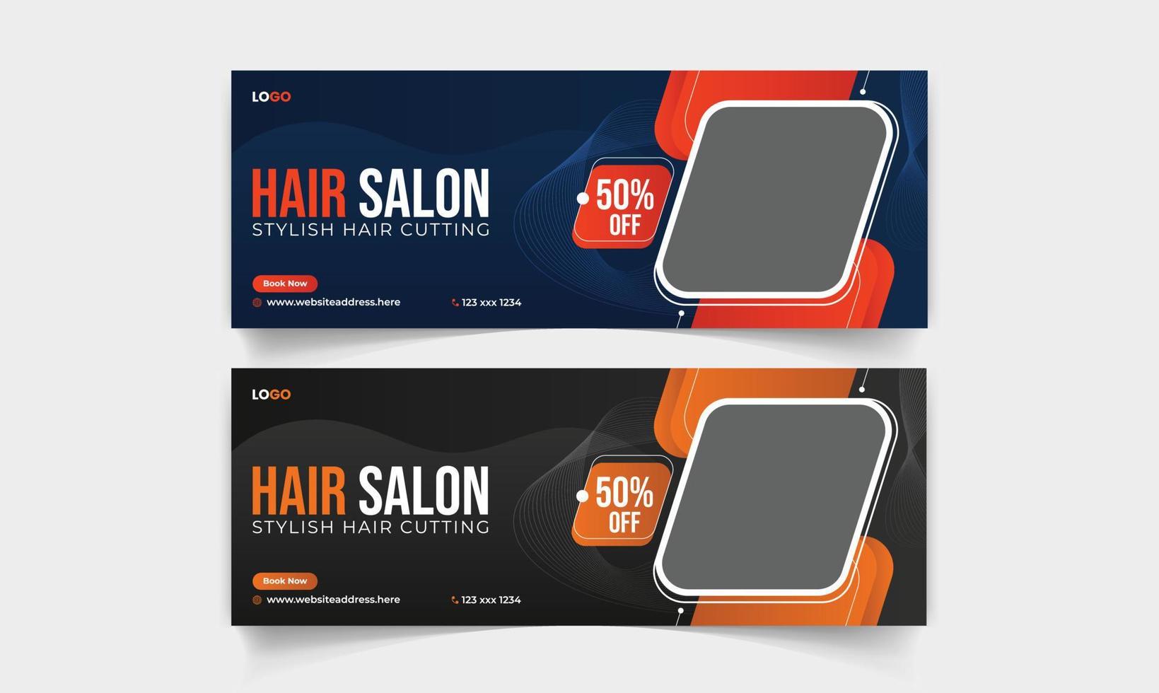 Modern Social media cover banner template for salon vector
