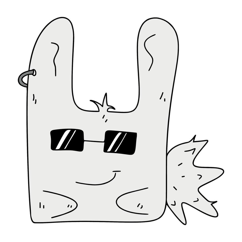 Doodle cartoon cool fashion rabbit vector