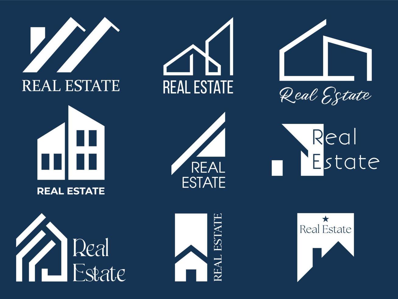 Set of real estate logo. Building sign. For branding, business cards, sites vector