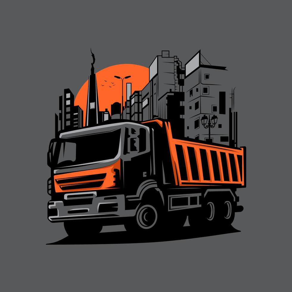 Cool Truck Vector Illustration Suitable For T-shirt Design