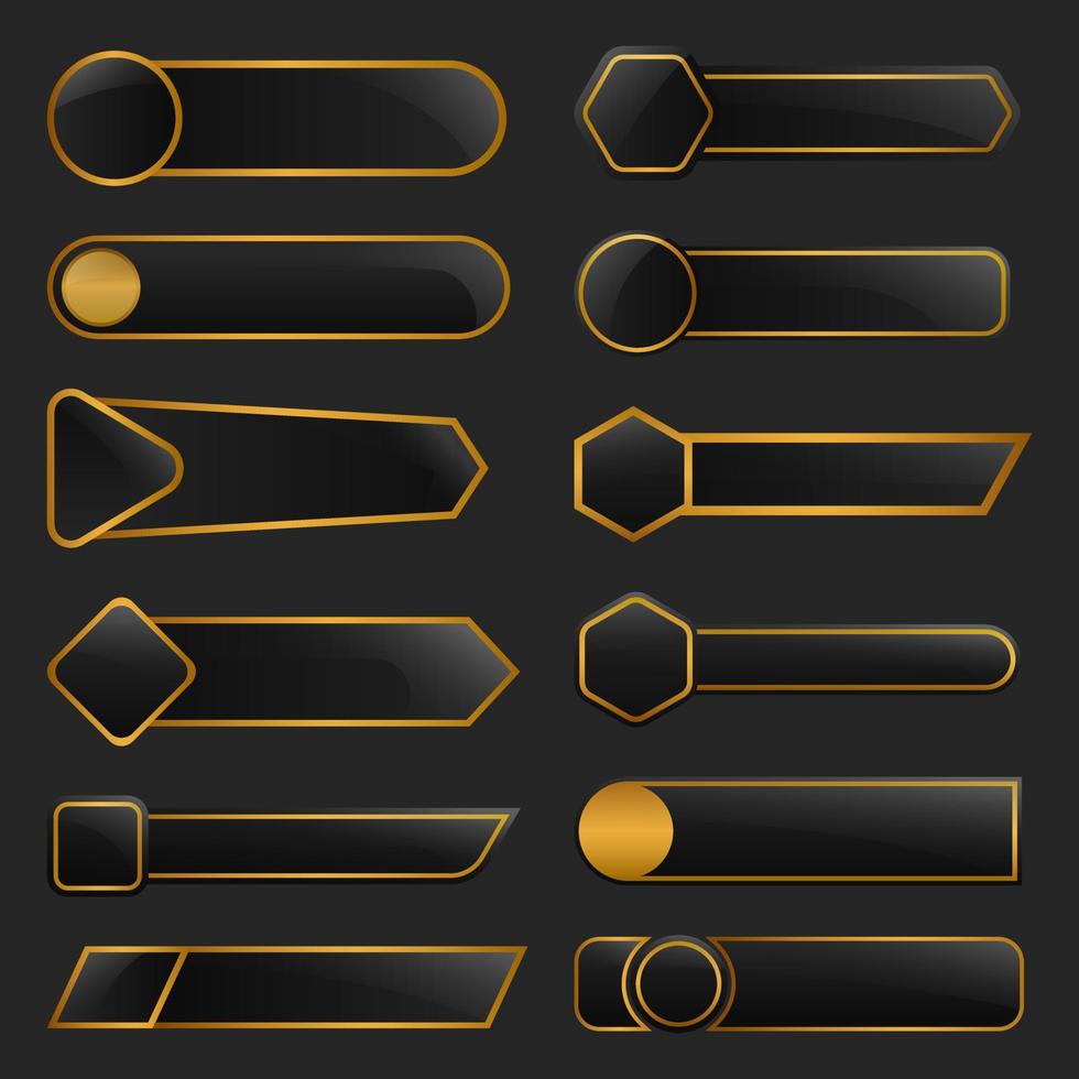 Collection of Black Gold Luxury Labels. Vector Illustration