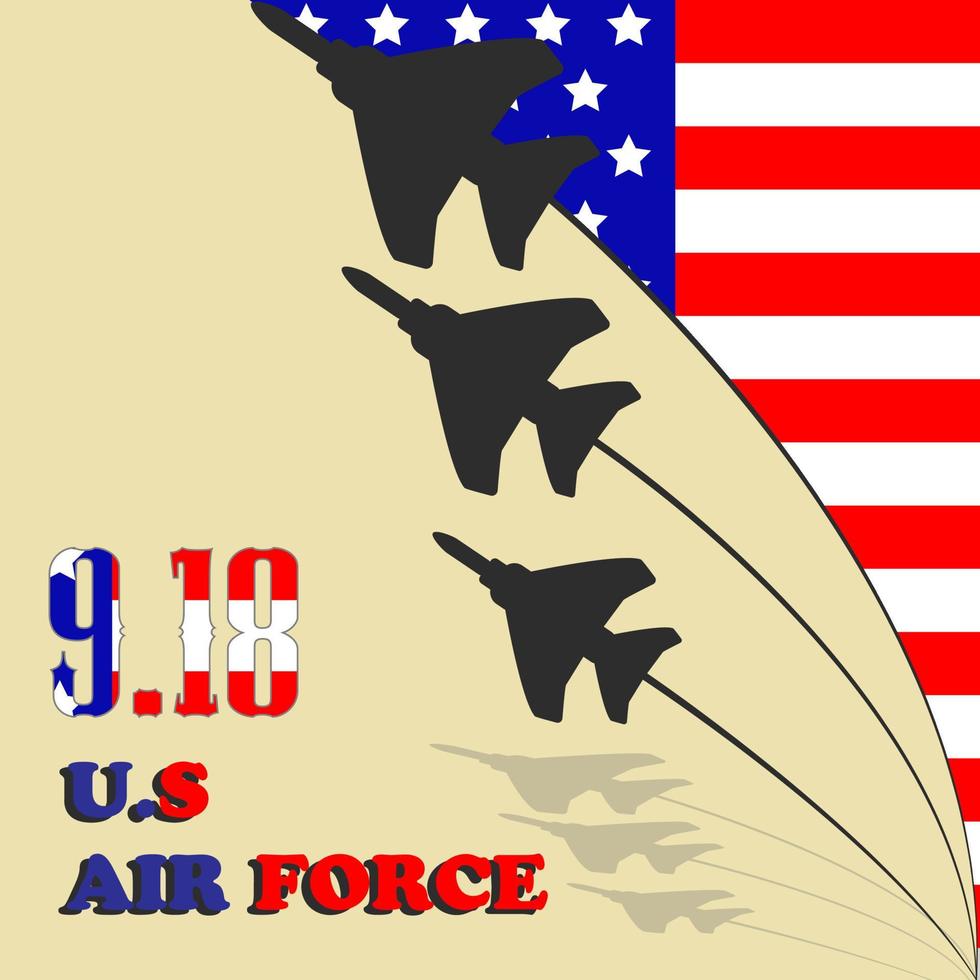 Illustration of Air Force Birthday, fighter aircraft attractions. Perfect for events. vector