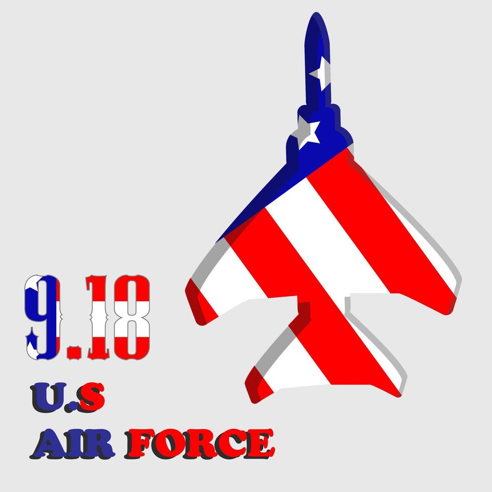 Illustration od Air Force Birthday, fighter aircraft attractions. Perfect for events vector