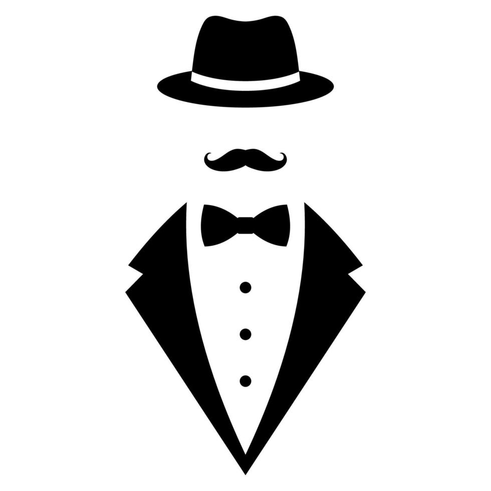Illustration of a logo of a gentleman vector
