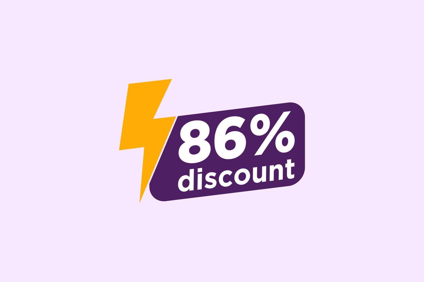 86 discount, Sales Vector badges for Labels, , Stickers, Banners, Tags, Web Stickers, New offer. Discount origami sign banner.