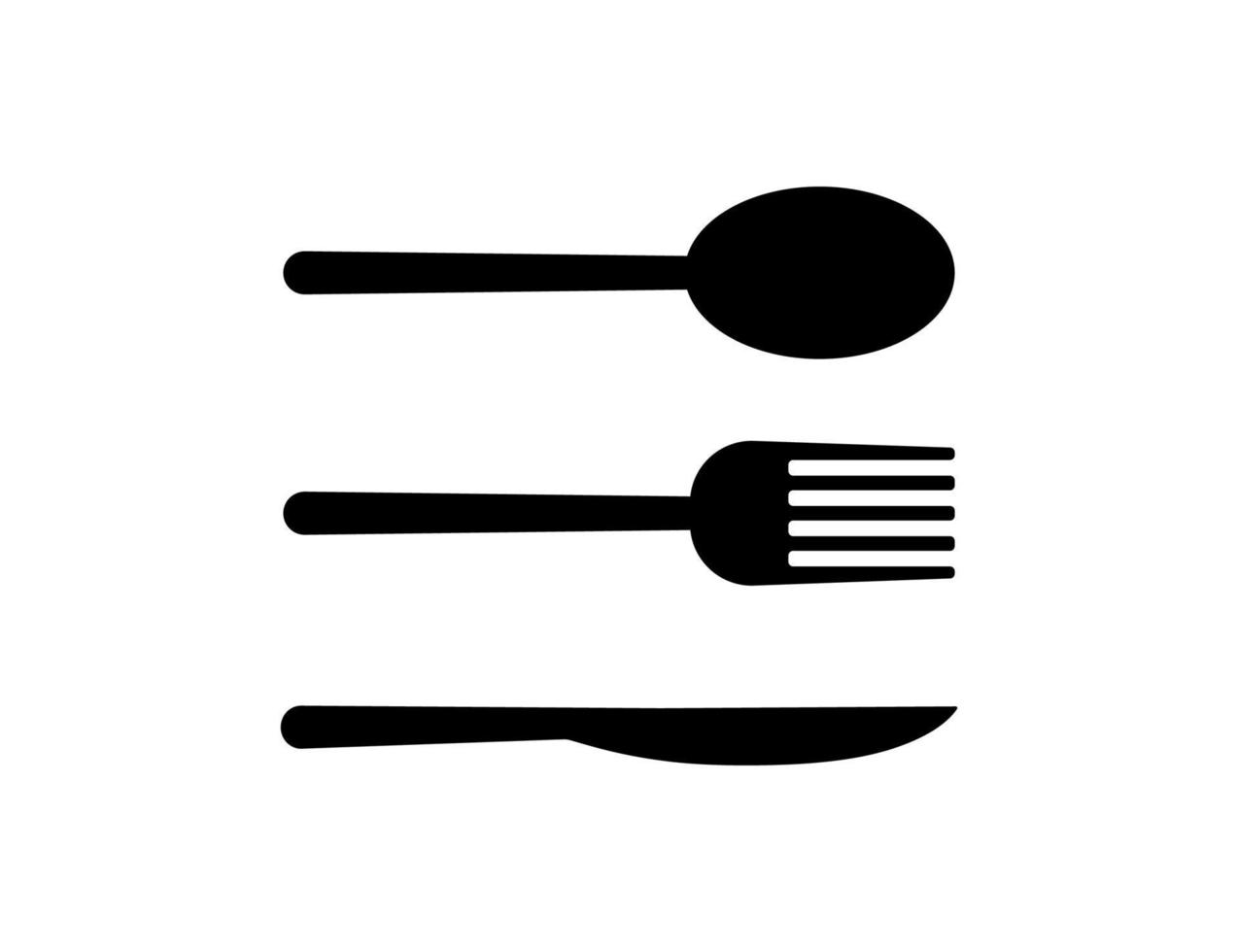 Spoon, fork and knife symbol illustration vector