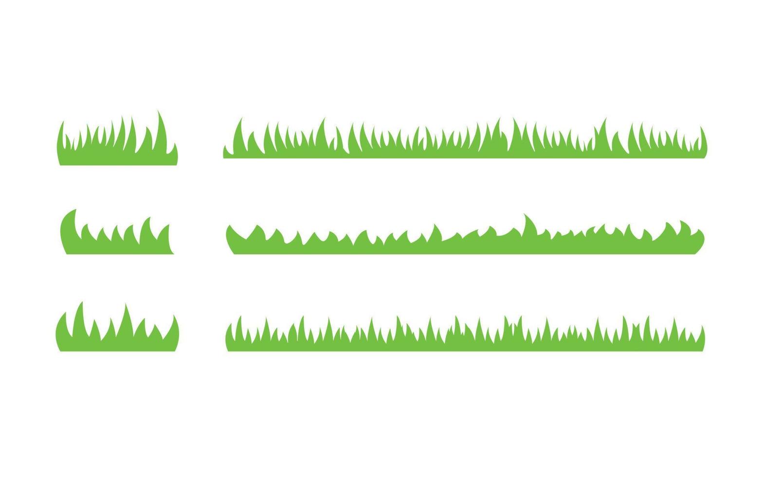 conjunto de ilustración de diseño de elementos de hierba plana vector