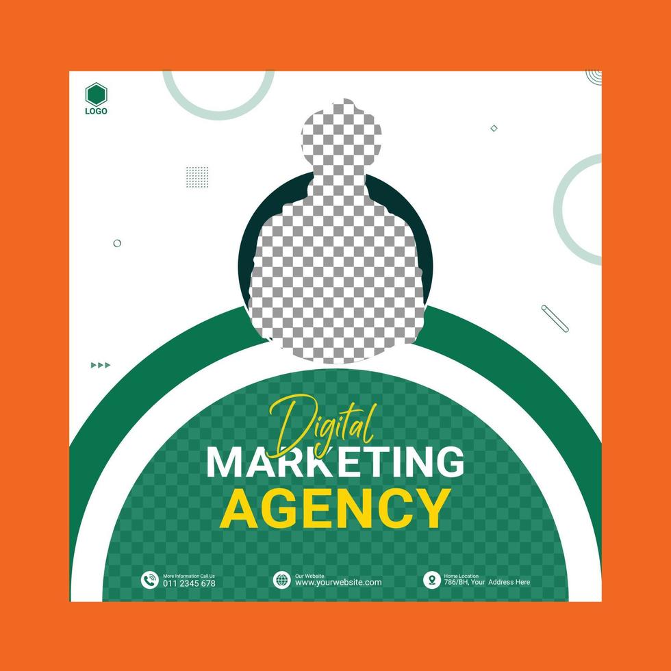Digital business marketing banner for social media post template design vector