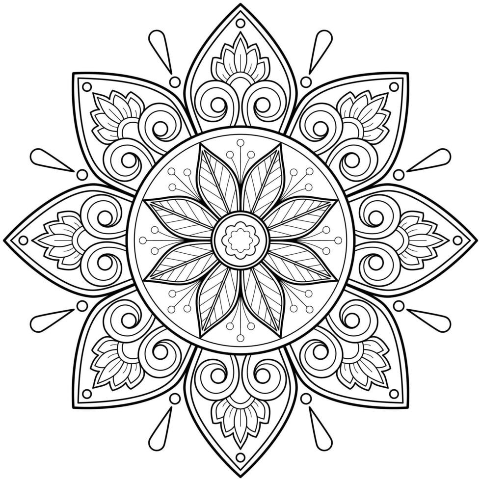 Mandala pattern uese for Coloring book. Art wallpaper design vector