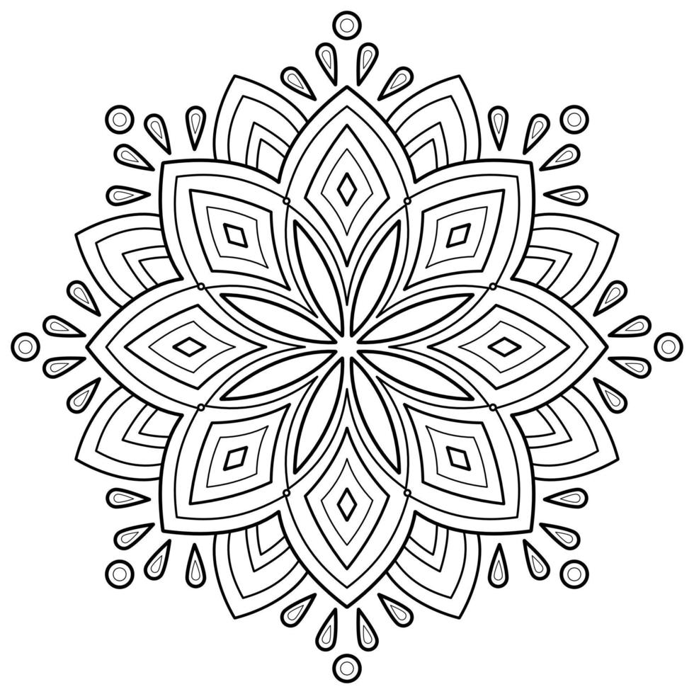 patrón de arte digital mandala arte en la pared libro para colorear patrón de encaje el diseño del tatuaje para una camisa de pintura de papel tapiz y diseño de etiqueta de plantilla de azulejo adorno circular decorativo en estilo étnico oriental vector